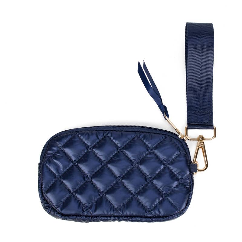 Keychain Wristlet Wallet Large Sapphire Navy Blue