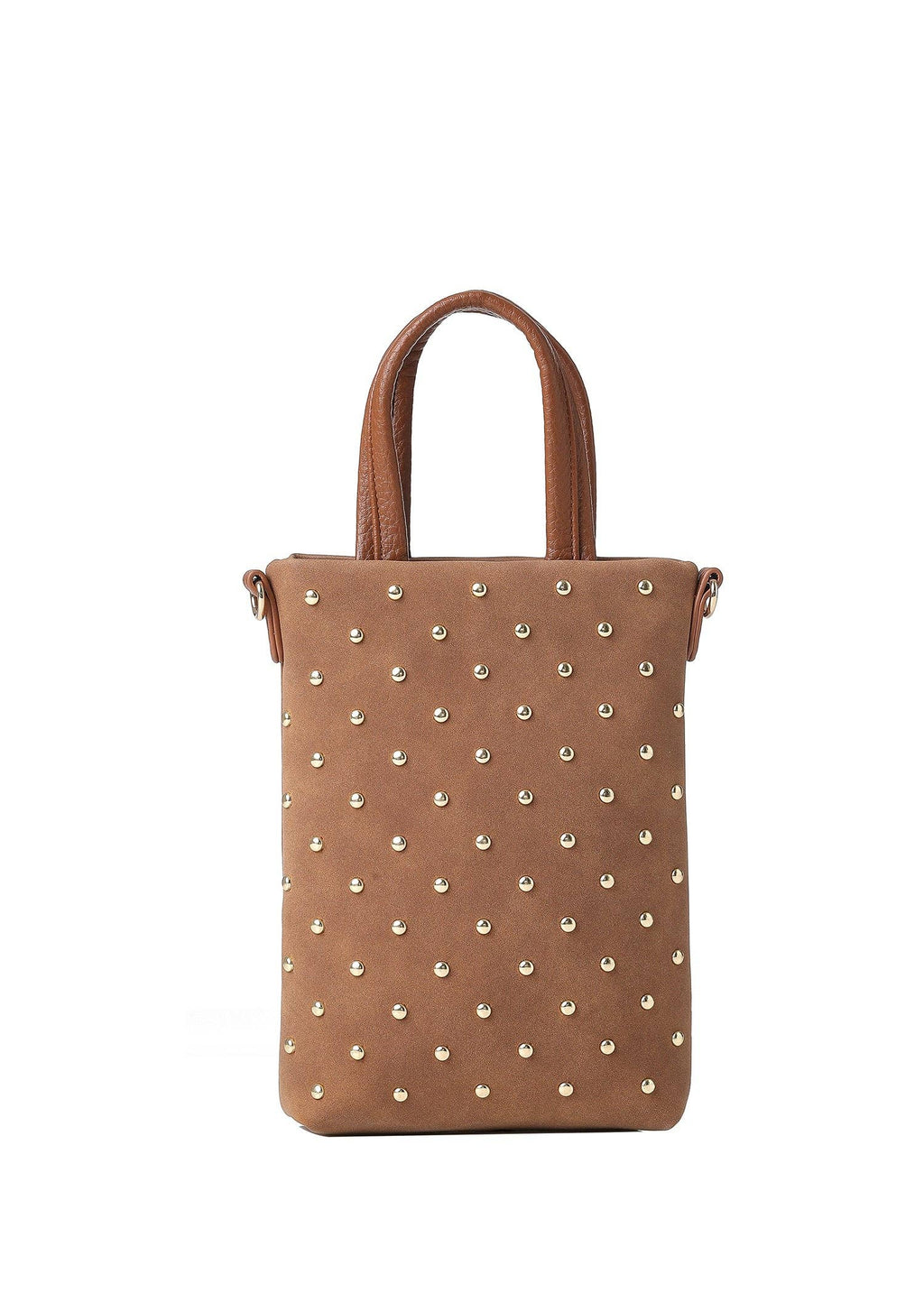 Mila Saddle Studded Suede Phone Crossbody Bag