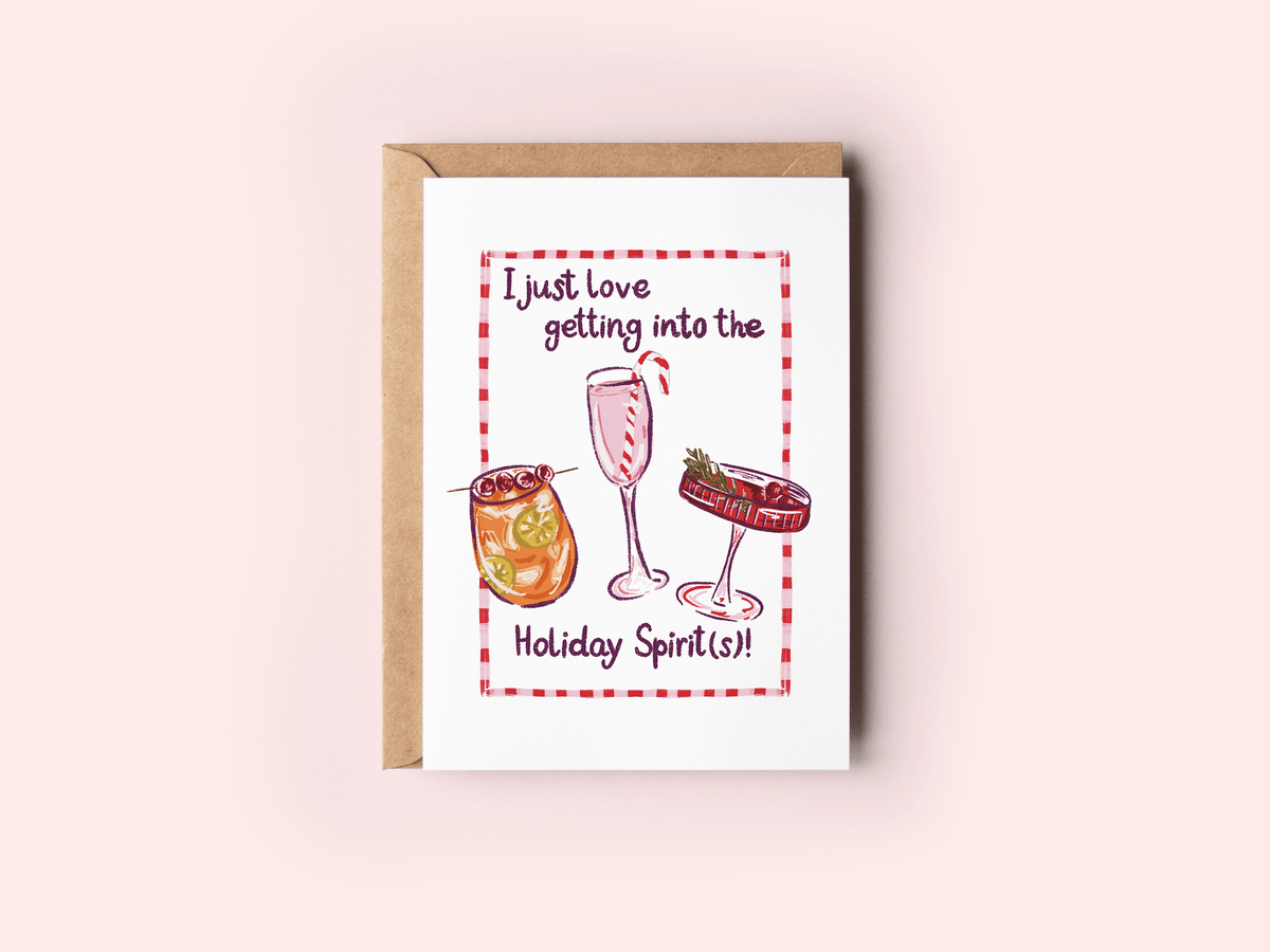 Get Into the Holiday Spirits Funny Christmas Greeting Card