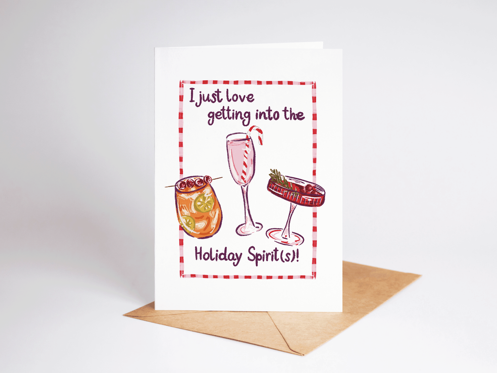 Get Into the Holiday Spirits Funny Christmas Greeting Card