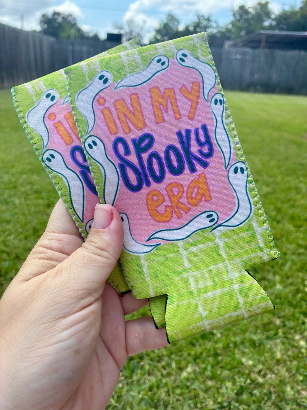 In my spooky era Halloween koozies