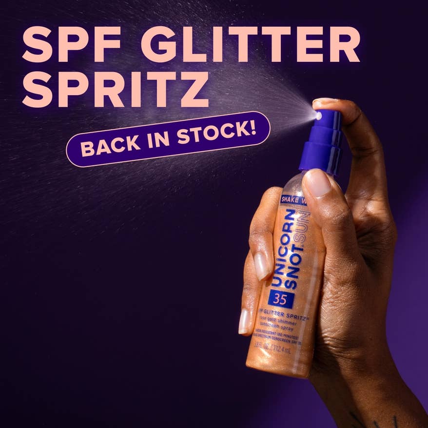 SPF 35 Glitter Spritz | Sunscreen Spray | Rose Gold Shimmer