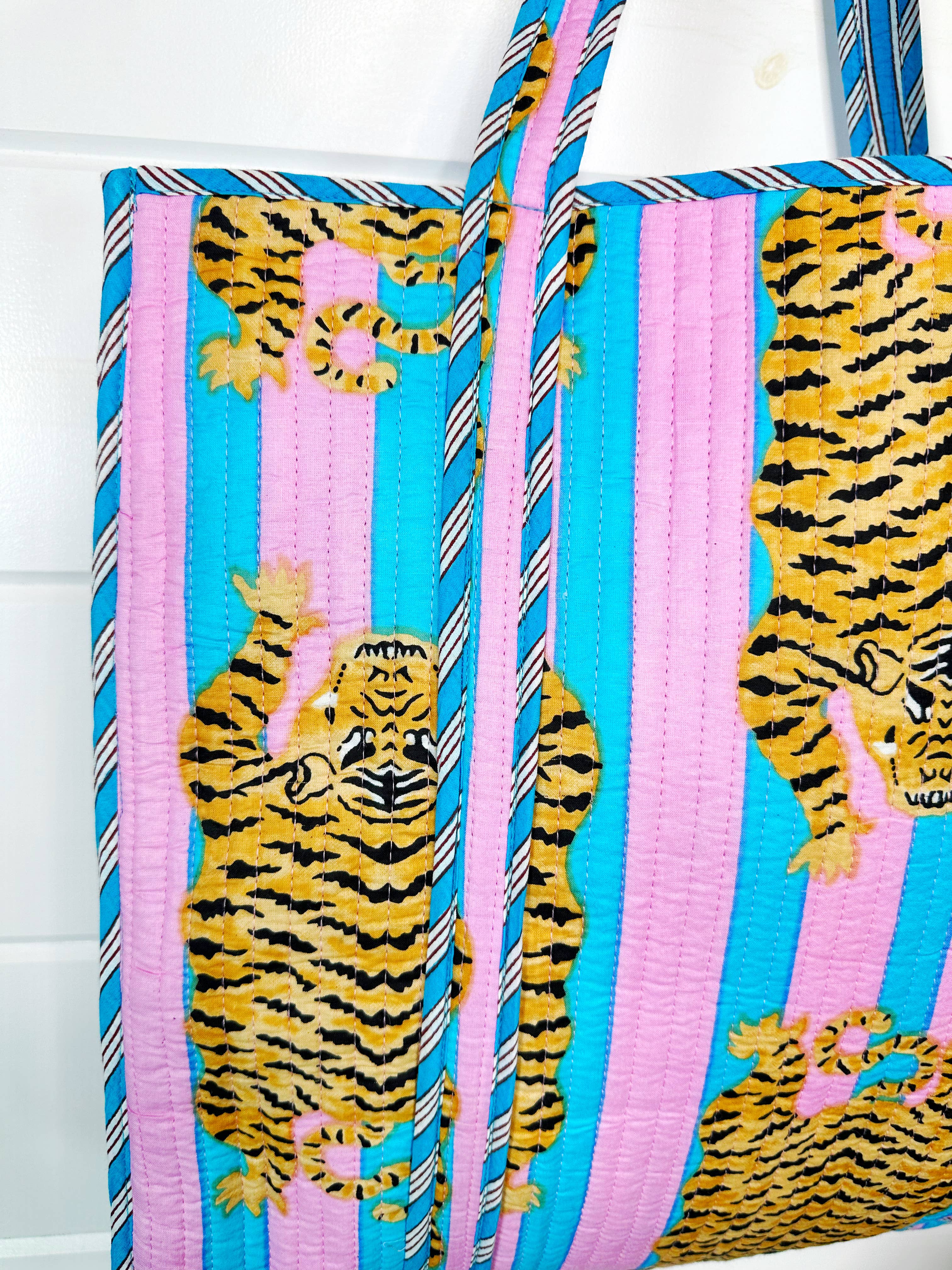 Quilted Travel Tote | Cotton Candy Tiger