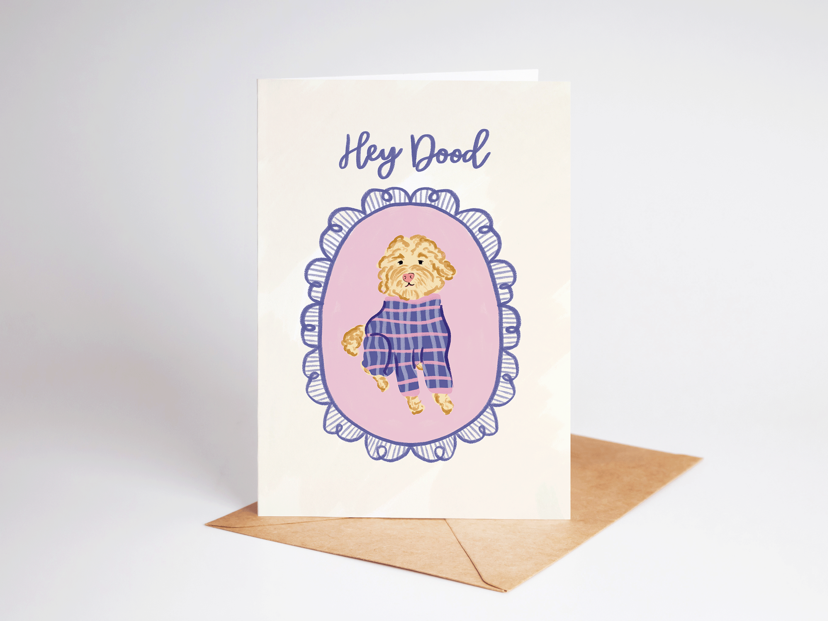 Hey Dood Doodle Dog Friendship Funny Greeting Card