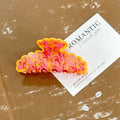 Orange+pink claw clip