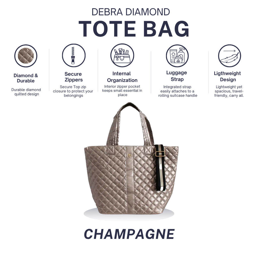 Diamond Tote Shoulder Bag Champagne Gold