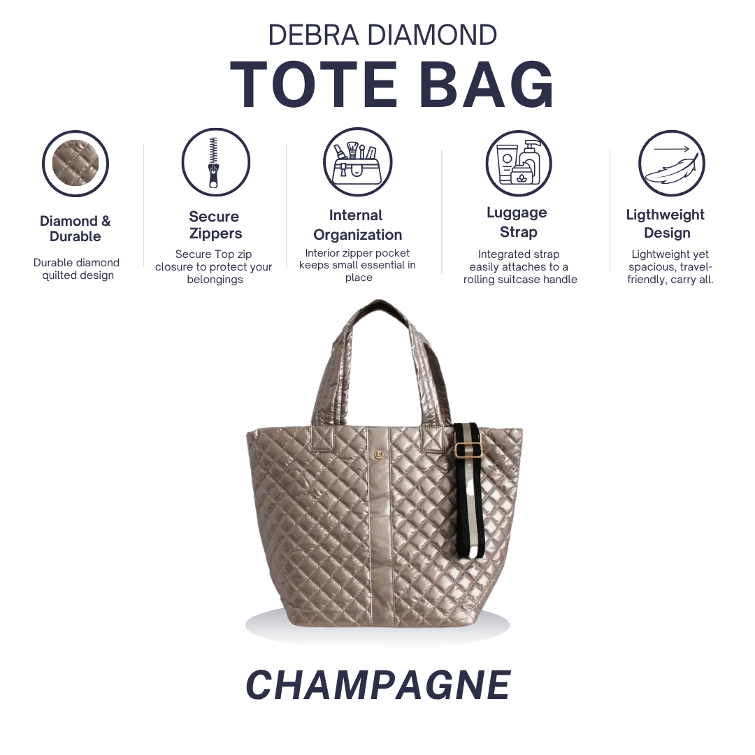Diamond Tote Shoulder Bag Champagne Gold