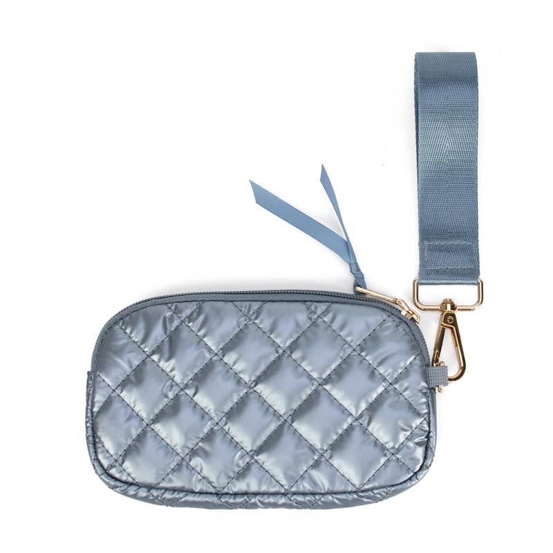 Keychain Wristlet Wallet Large Frosted Sky Blue