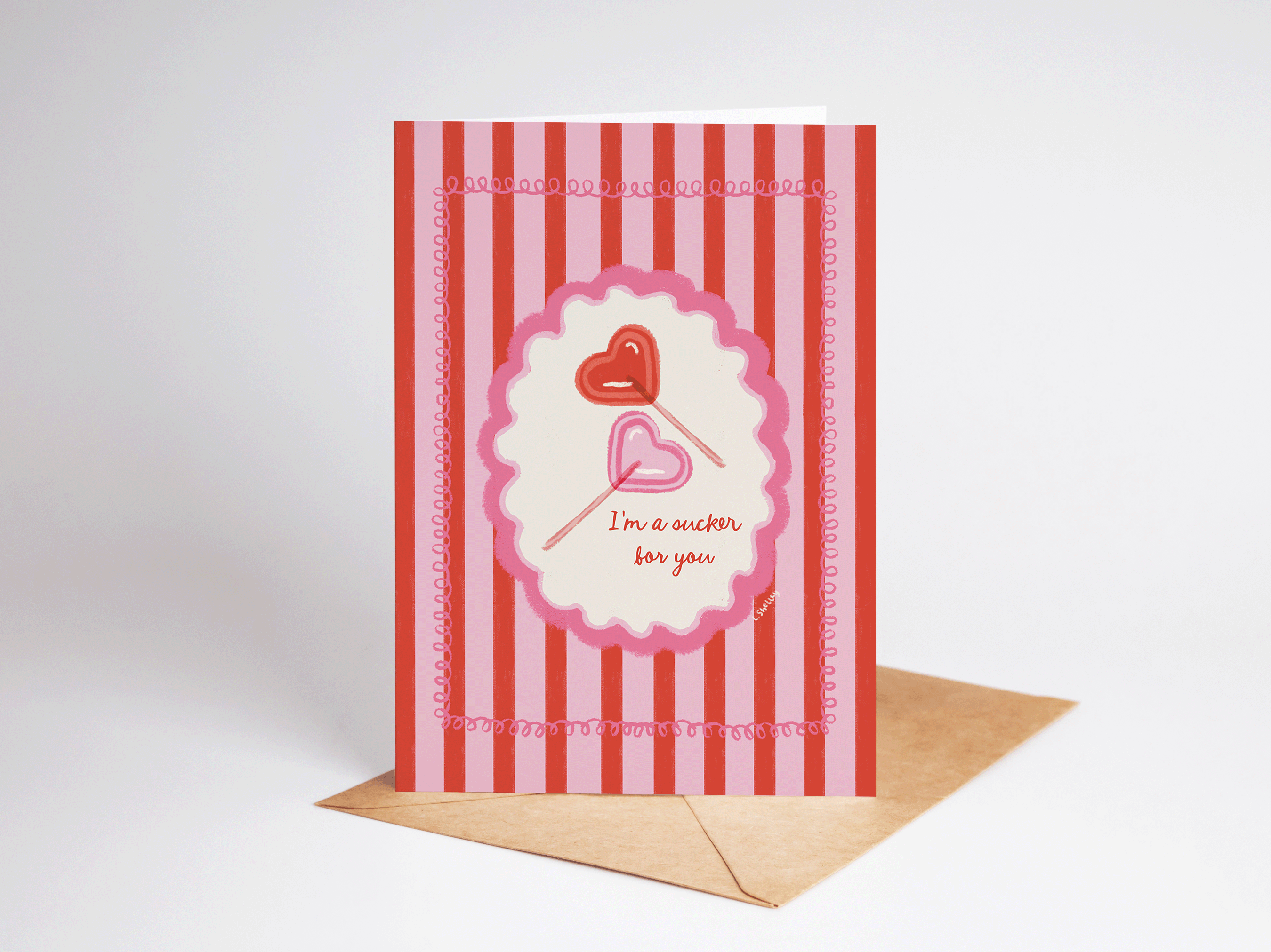 Sucker For You Sweet Romance Love Punny Greeting Card
