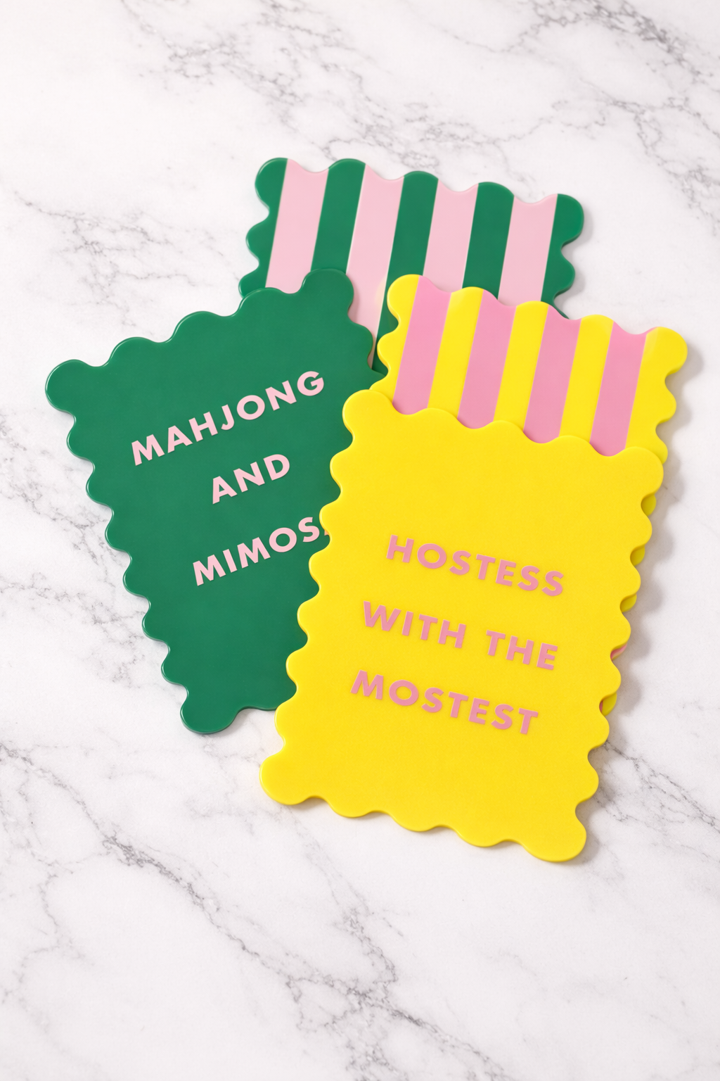 Palm Springs Yellow Mahjong Shufflers Set of 2