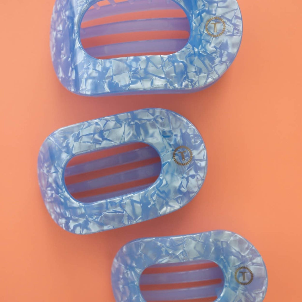 Flat Round Hair Clip | Large | Blue Lagoon