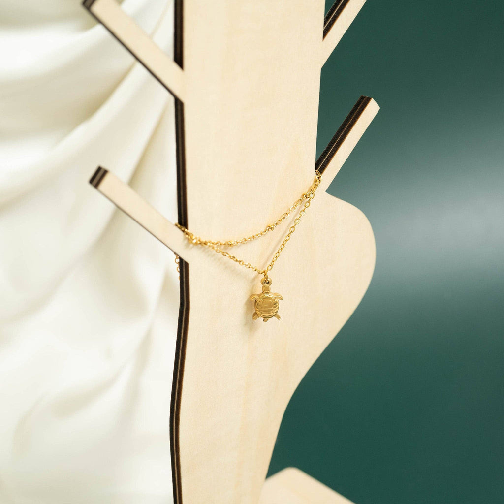 18K Gold PVD Stainless Steel Sea Turtle Charm Anklet
