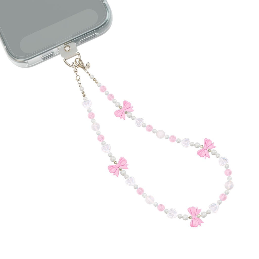 Phone Charm Wristlet - Pink Bow
