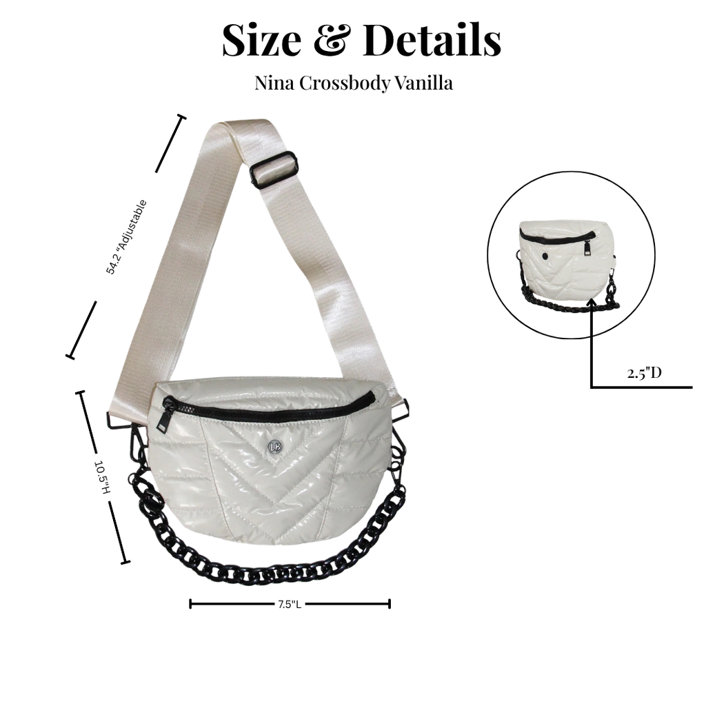 Nina puffer Crossbody Shoulder Belt Bag Vanilla Cream