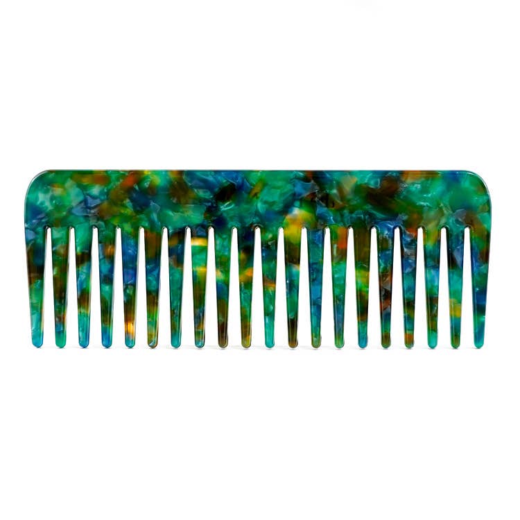 Marbled Acetate Wide-Tooth Hair Comb