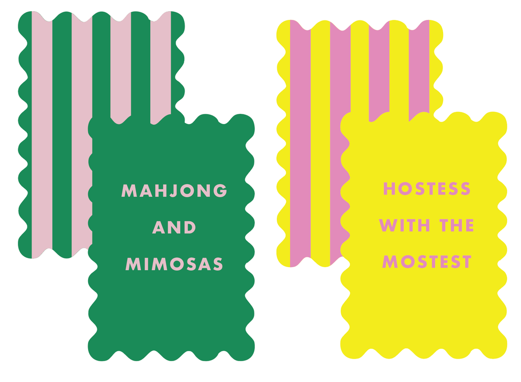 Palm Springs Yellow Mahjong Shufflers Set of 2