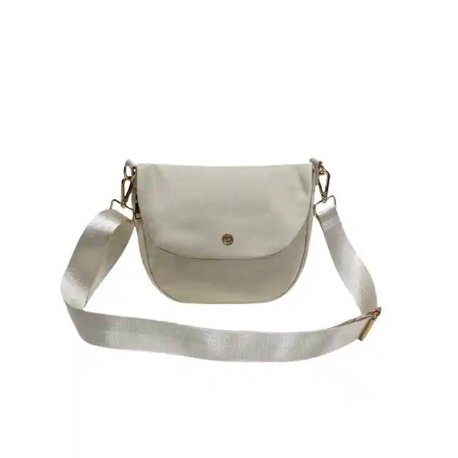 Angelina Nylon Crossbody Shoulder Belt Bag Cream SMALL