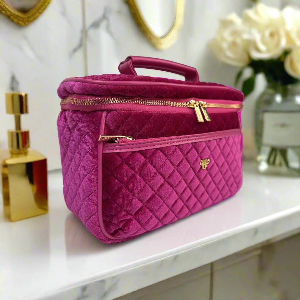 Classic Train Case - Fuchsia Velvet
