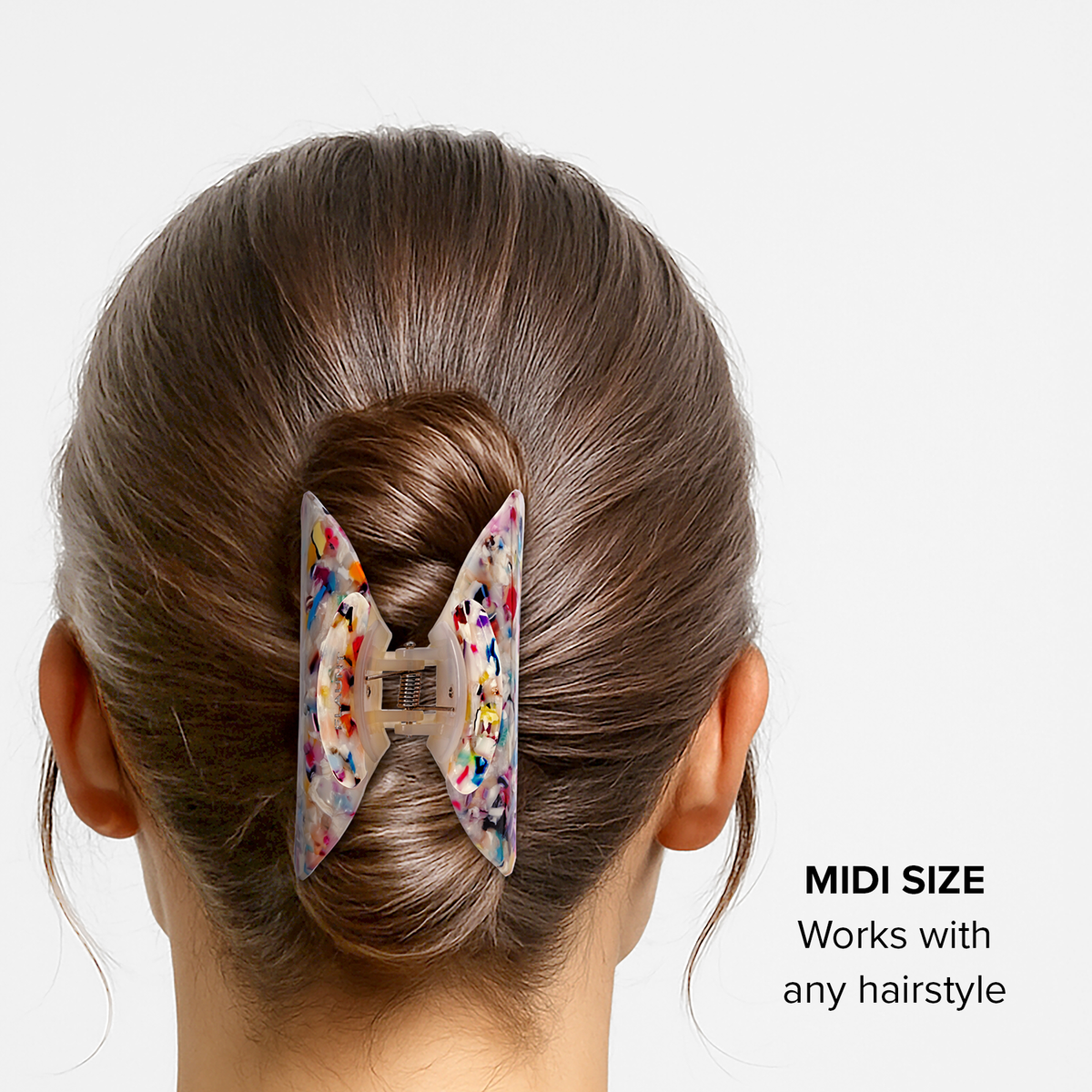 Rainbow Confetti Tortoise Shell Claw Clip