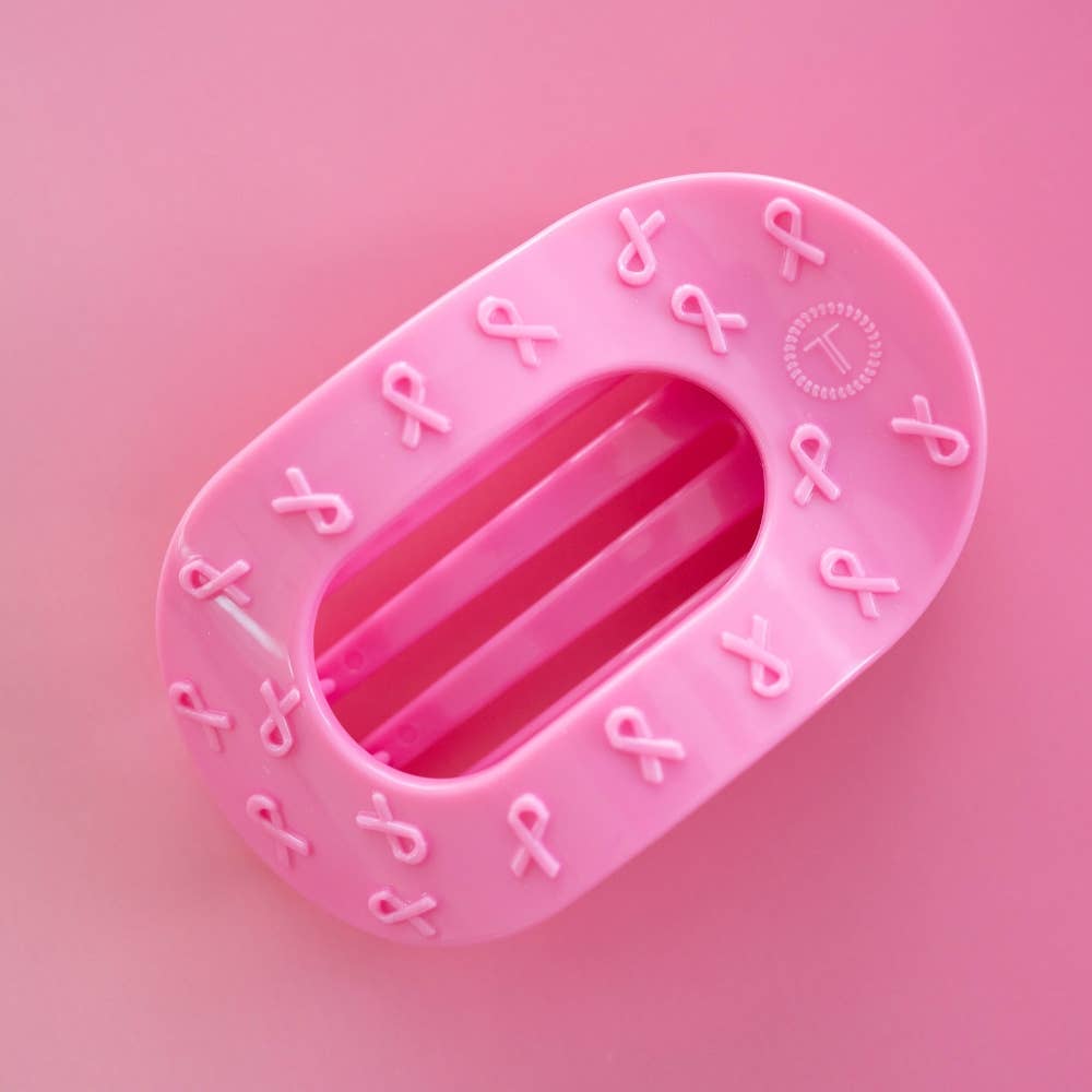Pink Ribbon | Medium | Flat Round Clip