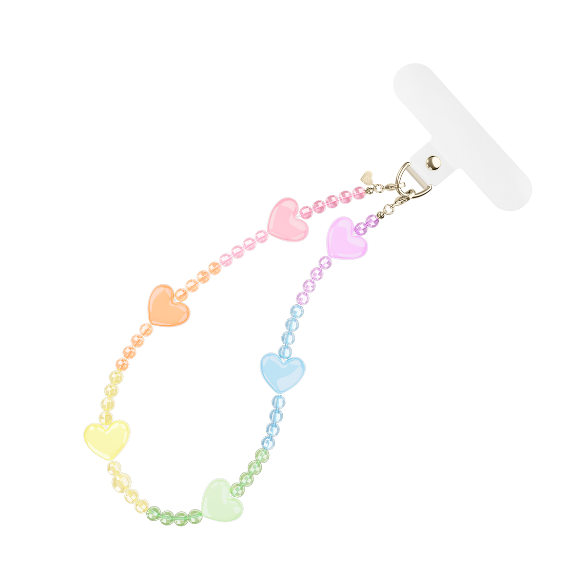 Phone Charm Wristlet- Rainbow Heart