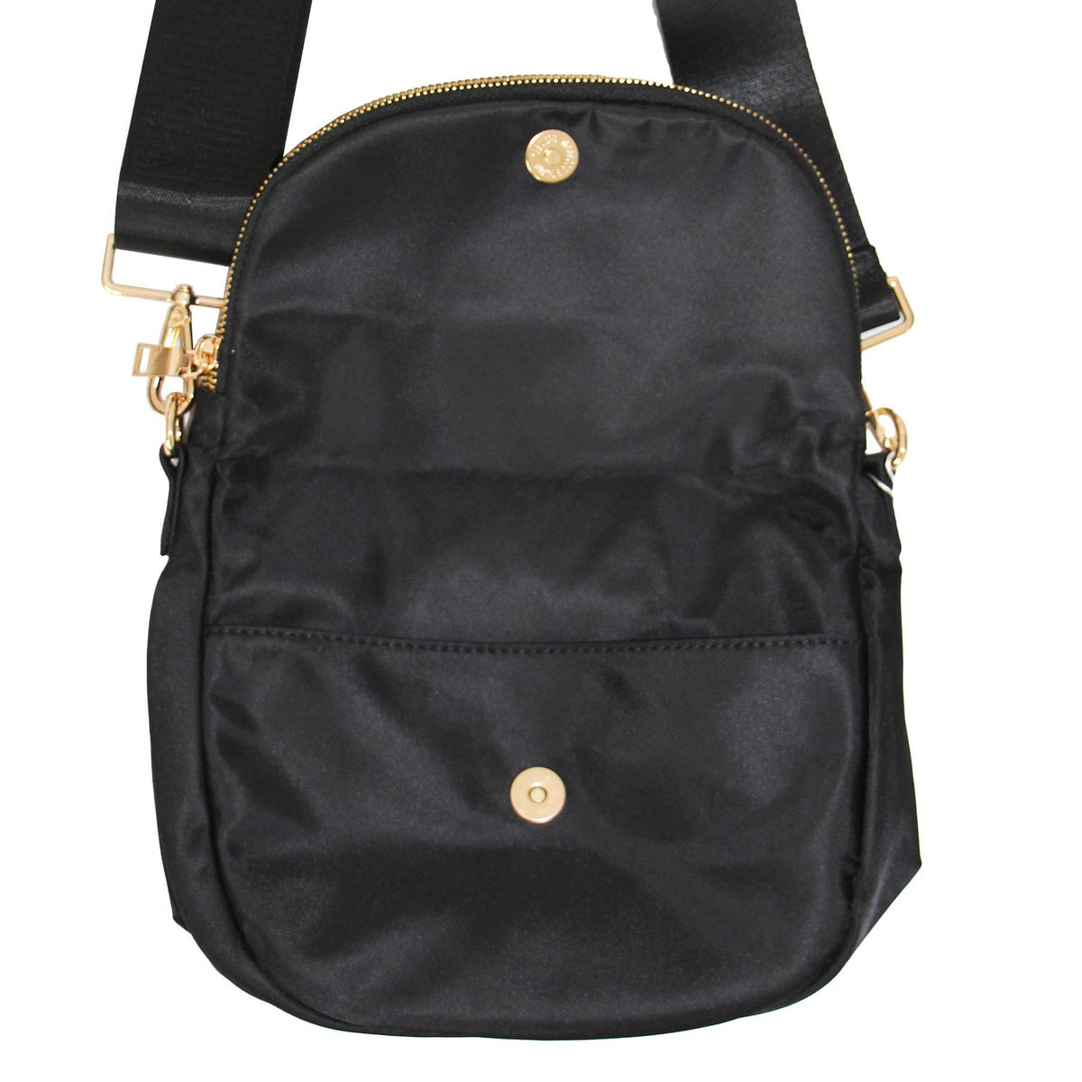 Angelina Nylon Crossbody Shoulder Belt Bag Black LARGE