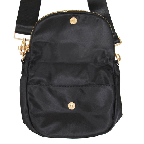 Angelina Nylon Crossbody Shoulder Belt Bag Black LARGE