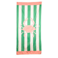 San Blas Crab Beach Towel   Emerald/Pink   34x70