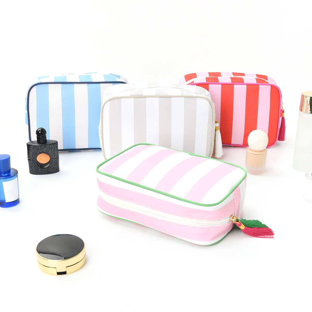 Large Canvas Zipper Pouch Makeup Bag Travel Cosmetic Bag
