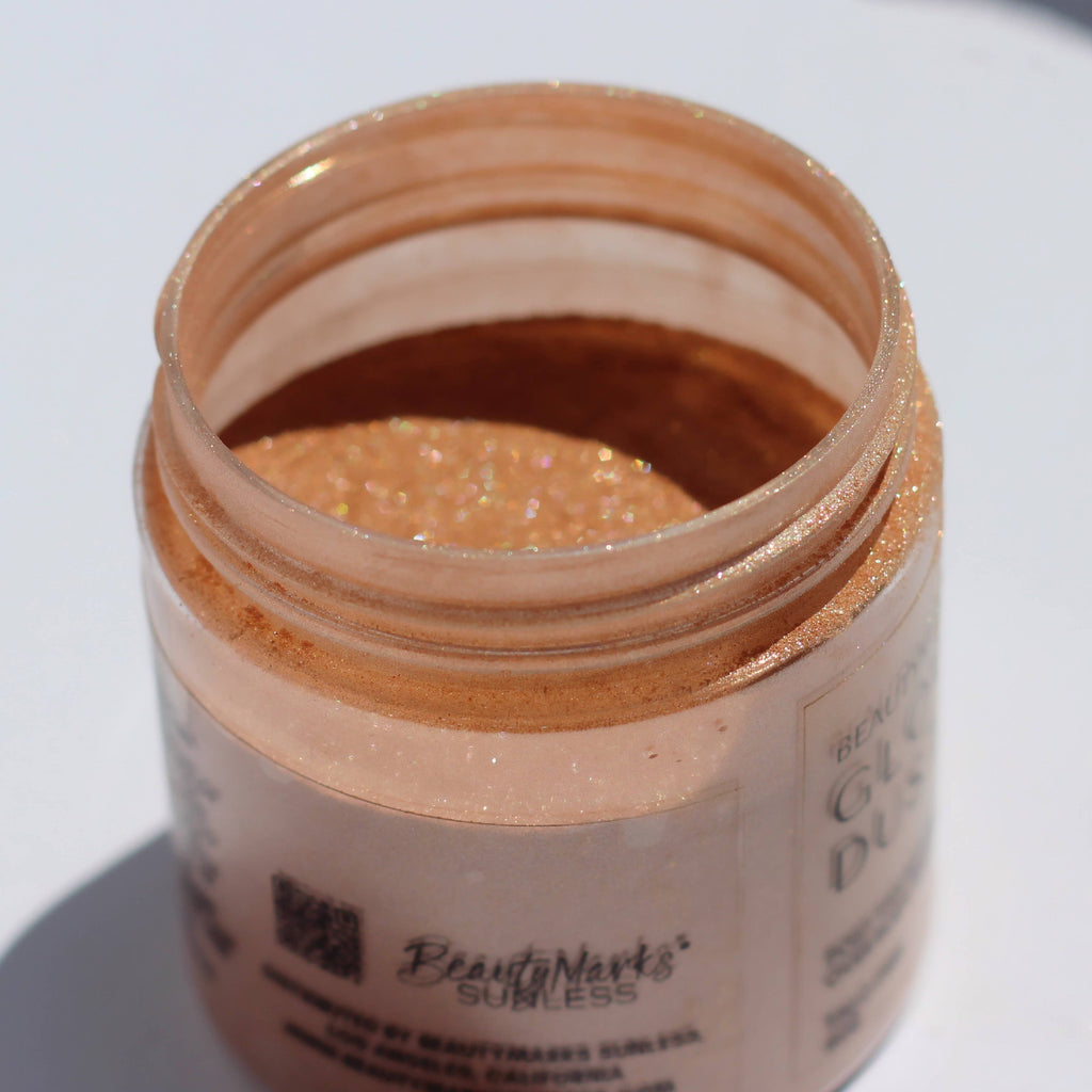 Glow Dust: Post Tan Setting Powder and All Over Body Shimmer