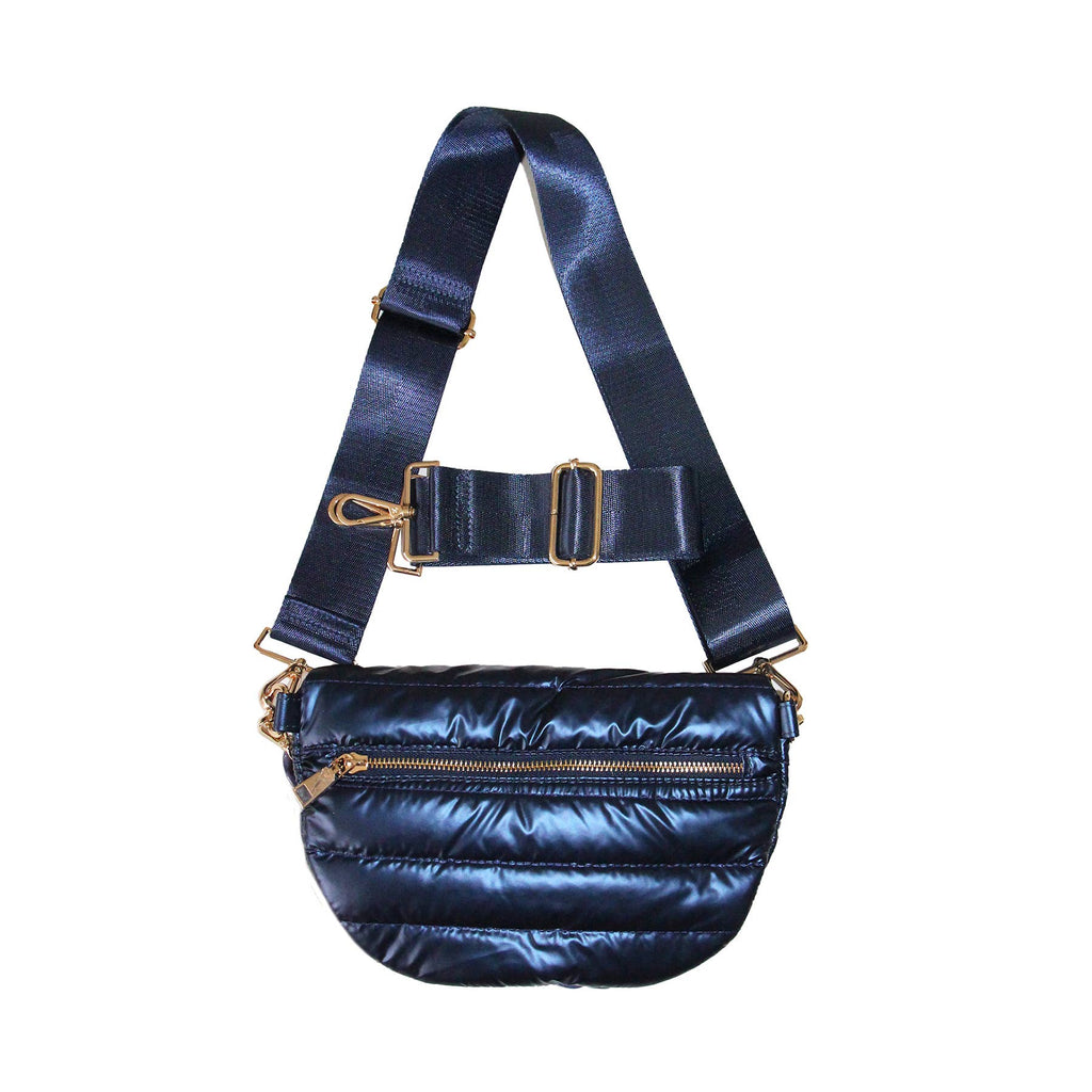 Nina puffer Crossbody Shoulder Belt Bag Sapphire Navy Blue