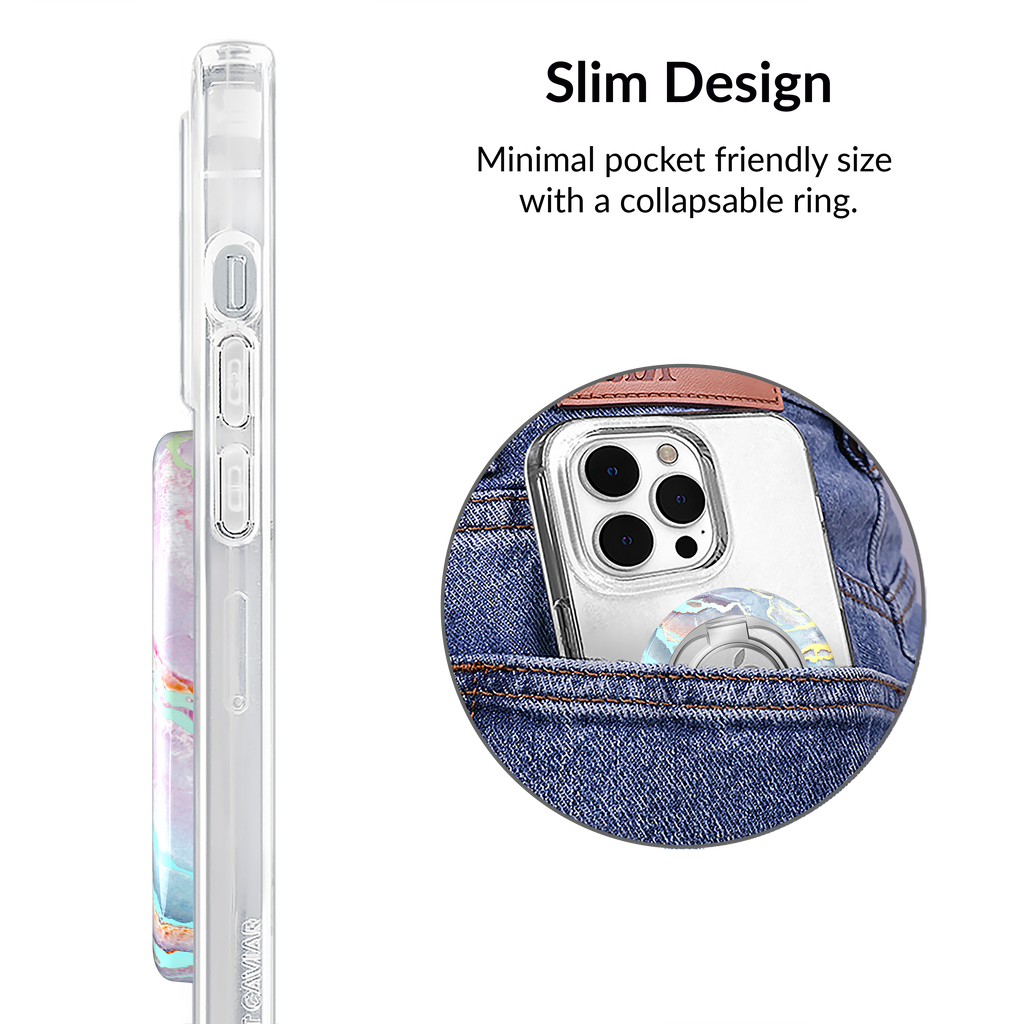 Magnetic Phone Ring & Stand - Holo Moonstone