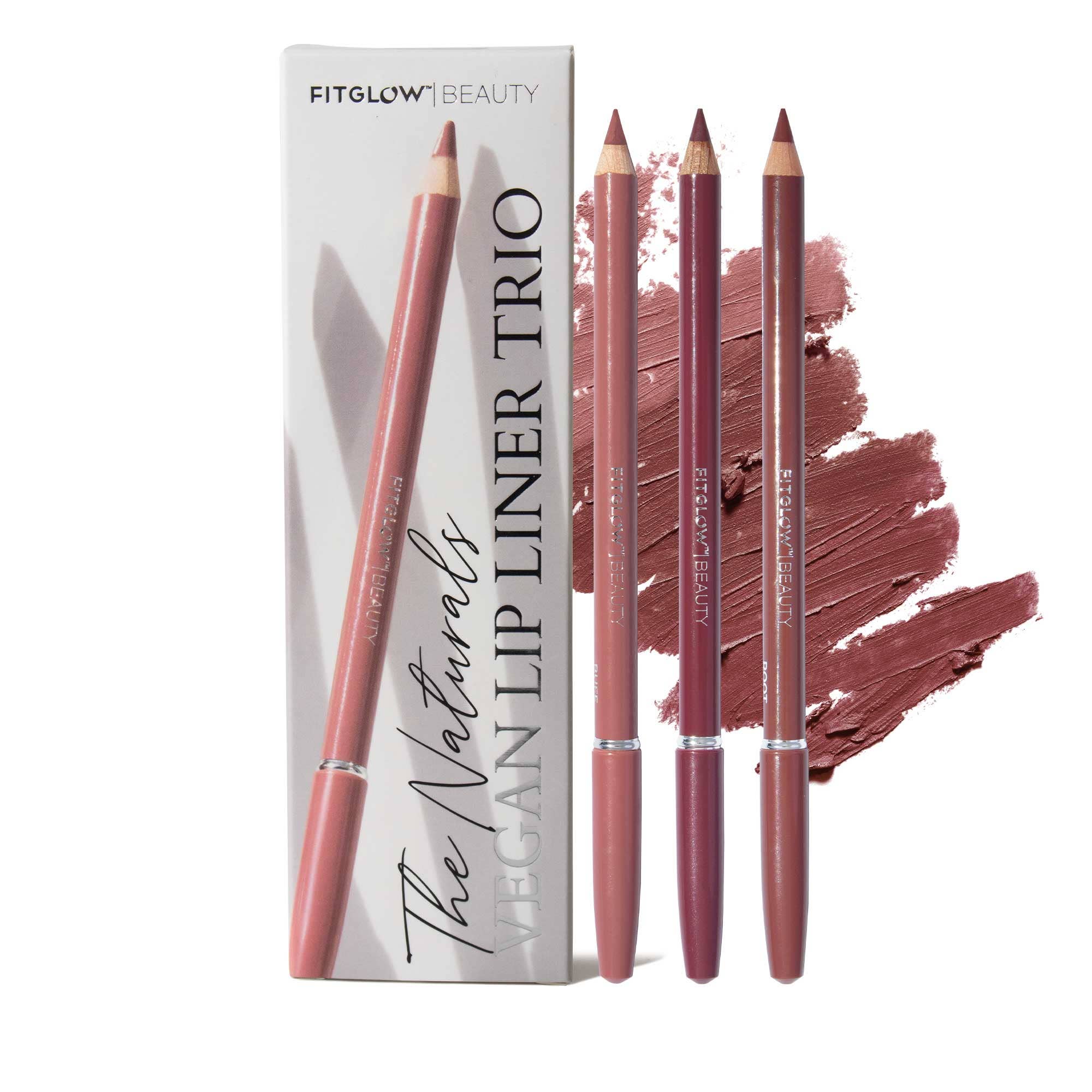 Vegan Lip Liner Pencil + Blending Brush - 3 Piece Set
