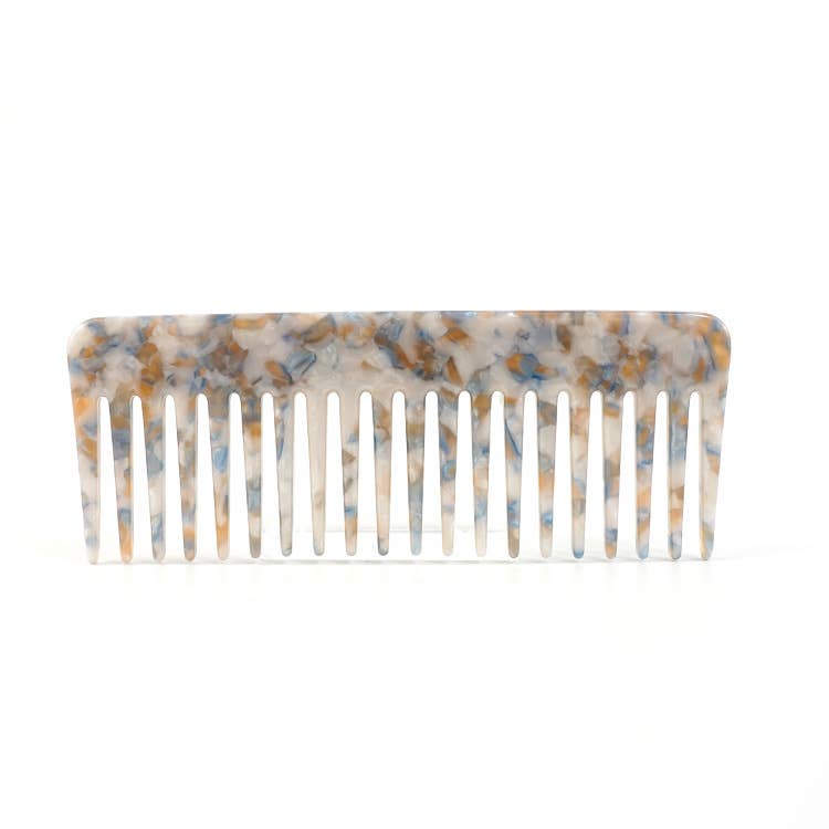 Marbled Acetate Wide-Tooth Hair Comb