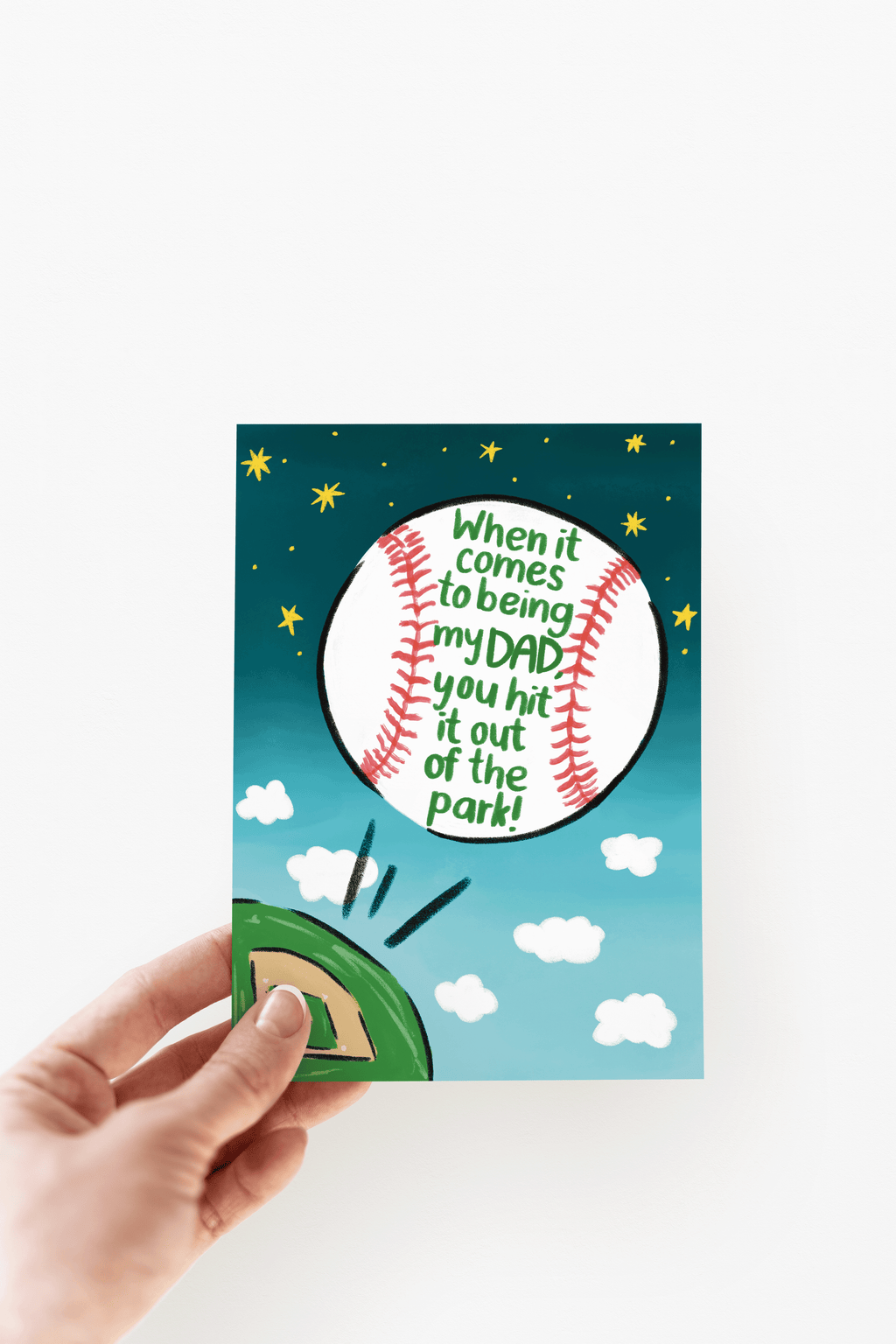 Baseball Out of the Park Father's Day Greeting Card