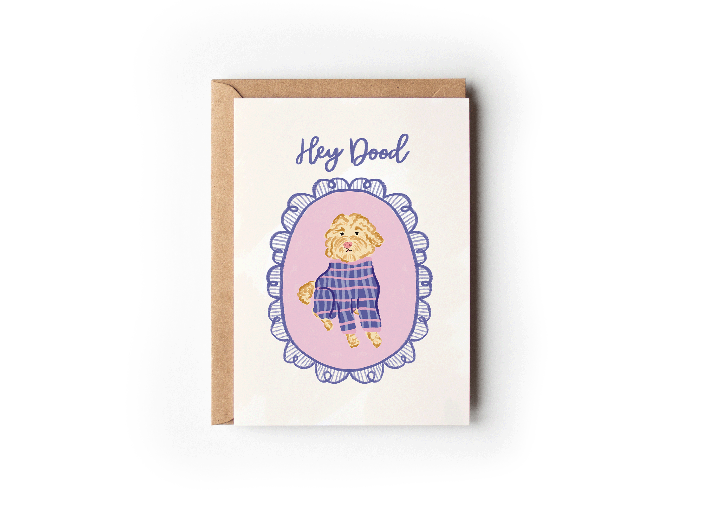 Hey Dood Doodle Dog Friendship Funny Greeting Card