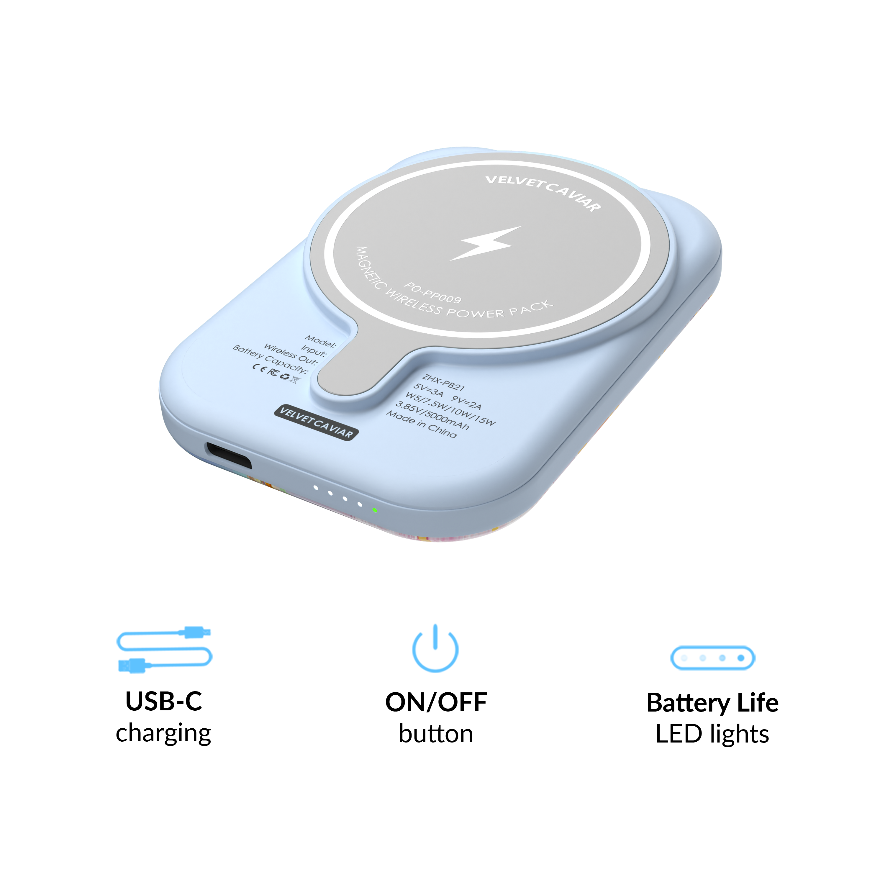 Wireless Phone Charger - Holo Moonstone Marble