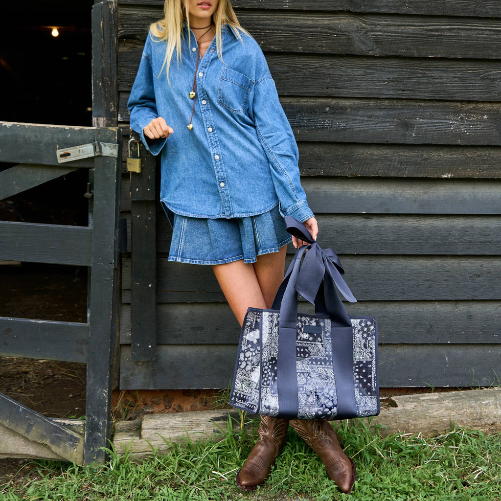 Case-Mate Navy Bandana Bow Jelly Tote Bag
