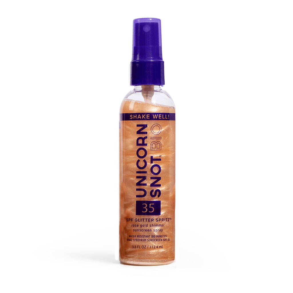SPF 35 Glitter Spritz | Sunscreen Spray | Rose Gold Shimmer