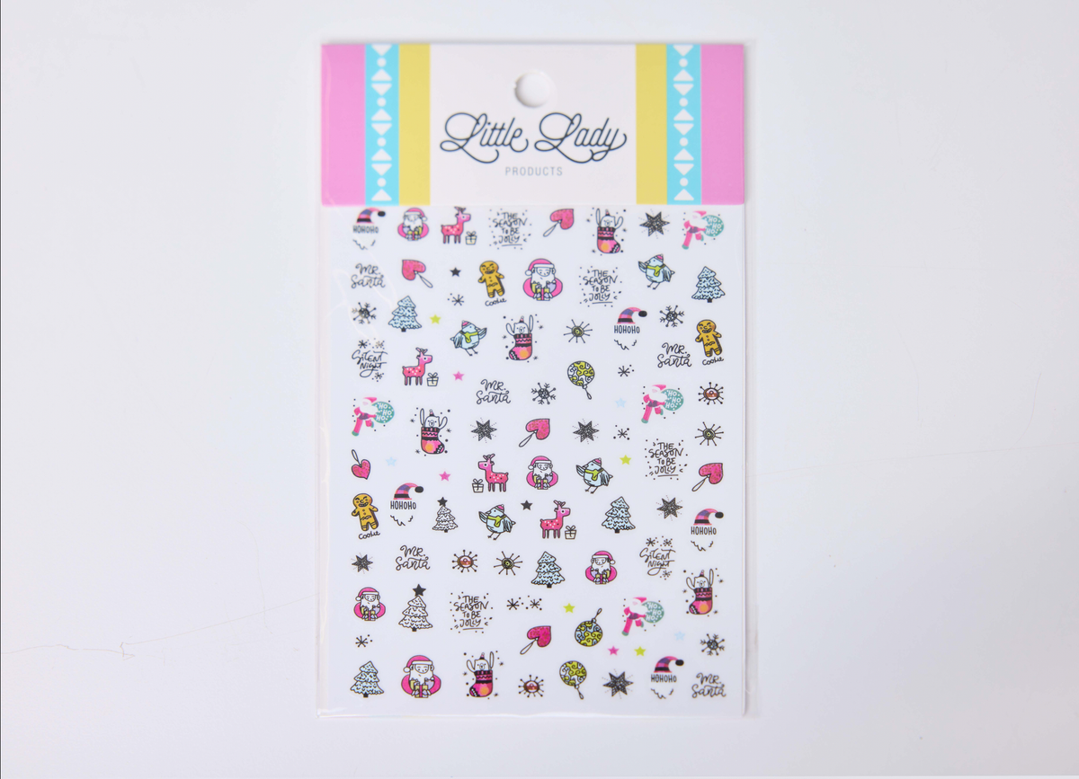 Pink Christmas Nail Stickers