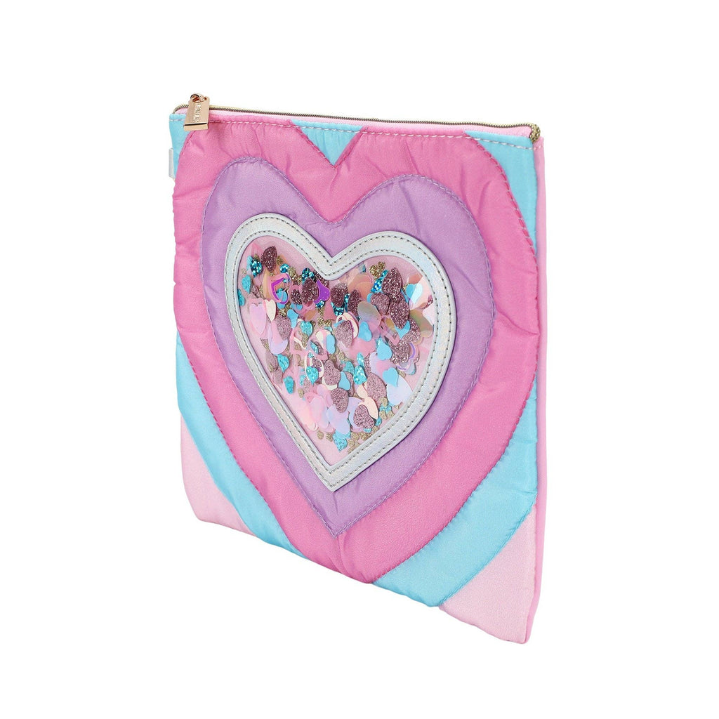 "Taylor" Quilted Hearts Confetti Pencil Pouch