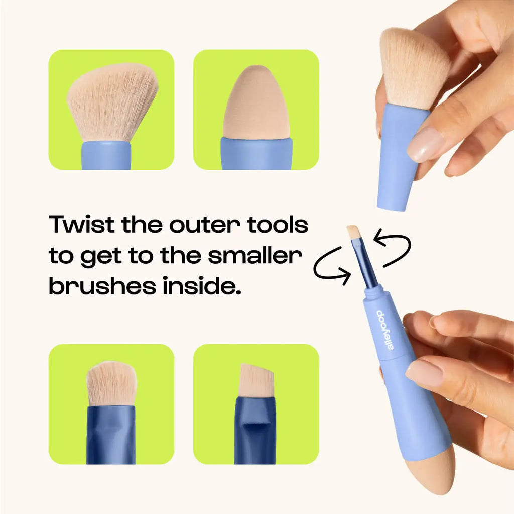 Alleyoop 4-in-1 Makeup Brushes | Beauty Tools | Brush