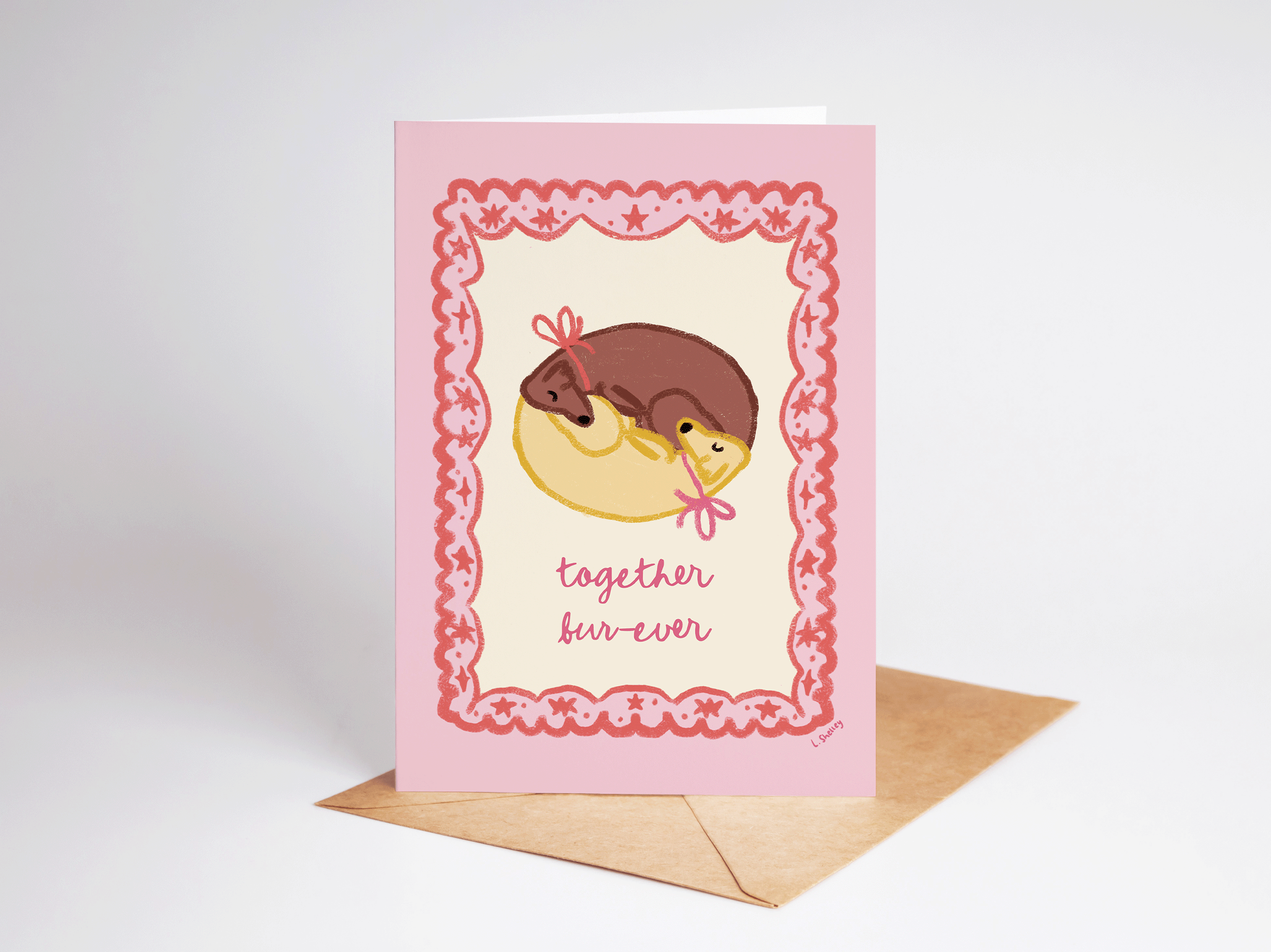 Together Fur-ever Love Romance Dogs Greeting Card