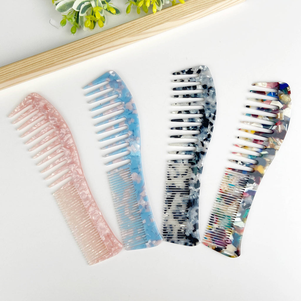 Acetate thickened dual-purpose comb hairdressing comb