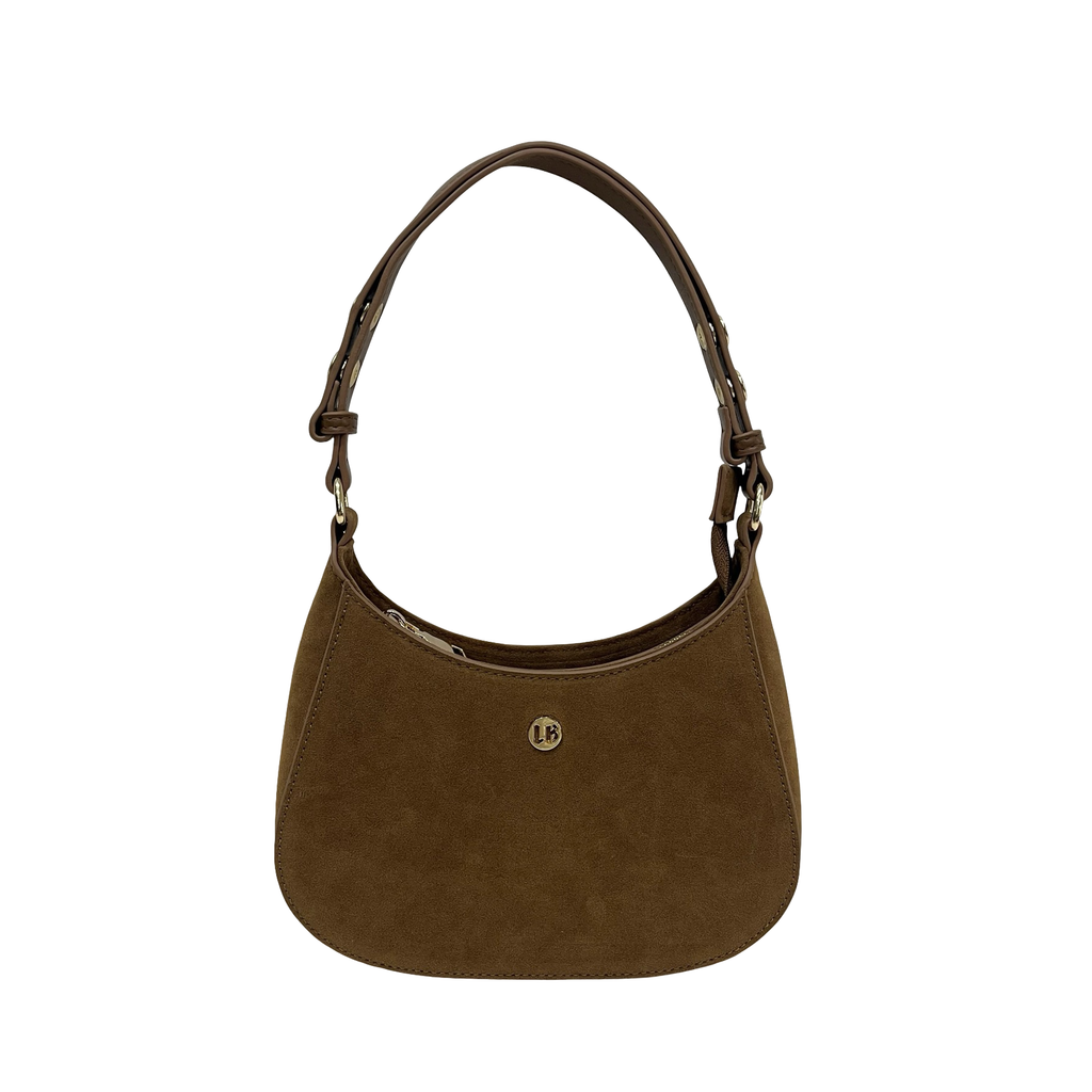 Suede shoulder Bag Chestnut Brown