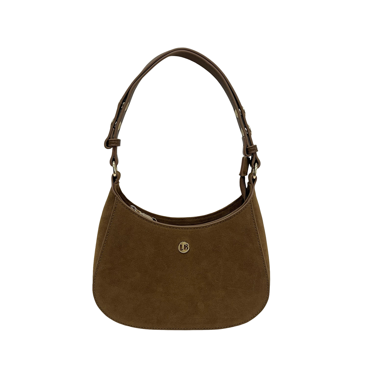 Suede shoulder Bag Chestnut Brown