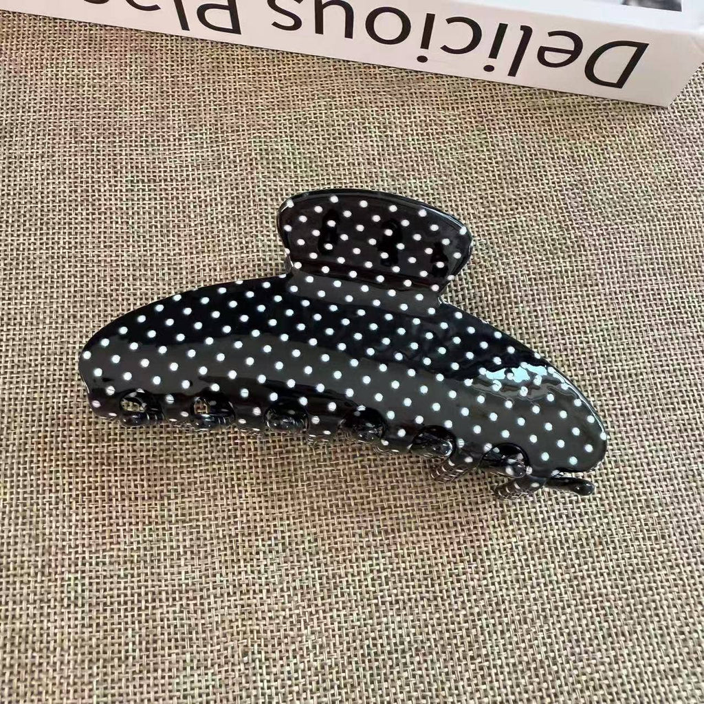 Chic Seashell Pattern Hair Claw, Polka Dot Hair Accessories