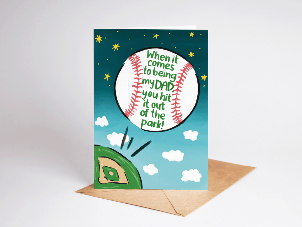 Baseball Out of the Park Father's Day Greeting Card