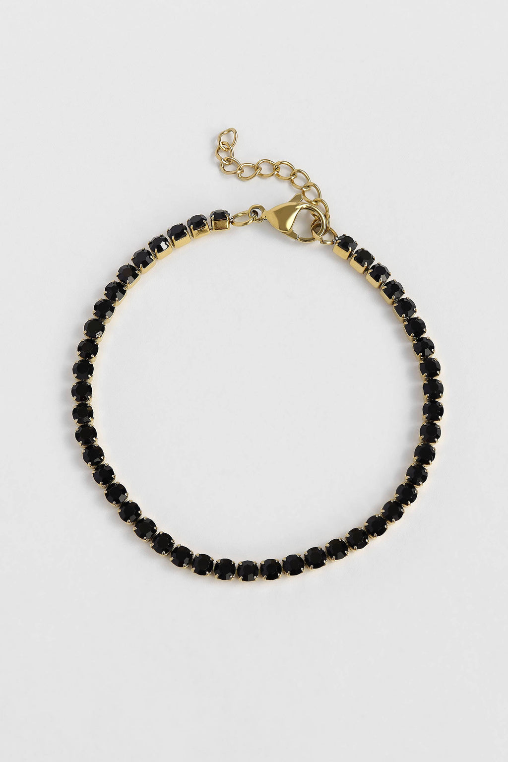 18K Gold PVD Jet Black Tennis Chain Bracelet / Anklet