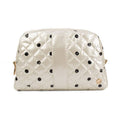 Cosmetic Makeup Bag Travel Pouch Black/Pearl Polka Dot